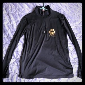 Paws performance gear quarter zip, gold PAWS logo